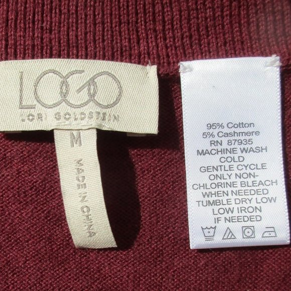 🌸SOLD🌸 LOGO Lori Goldstein Sweater Red Tunic Medium - Picture 12 of 12